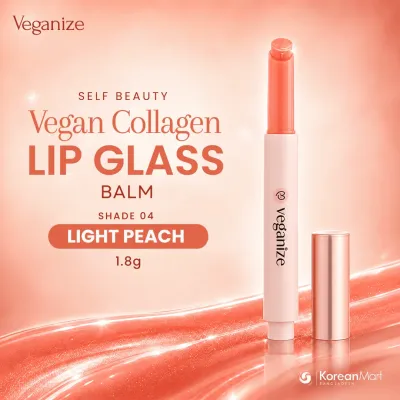 Self Beauty Veganize Collagen Lip Glass Balm (Shade 04 Light Peach) - 1.8g